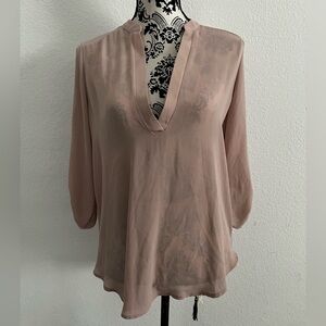 Lush Mauve V-Neck Blouse medium